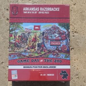 Game Day at the Zoo Puzzle - Red Arkansas Razorbacks